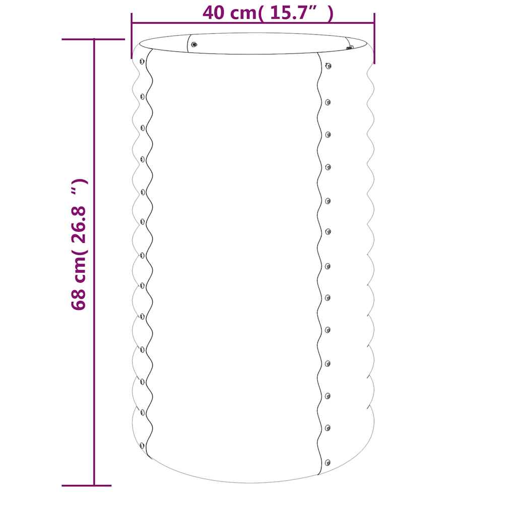 Jardinera De Acero Galvanizado Plateado 40x40x68 Cm_3