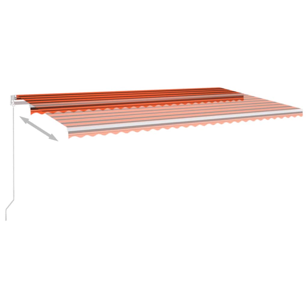 Toldo Manual Retráctil Con Luz Led Naranja Y Marrón 600x300 Cm_5
