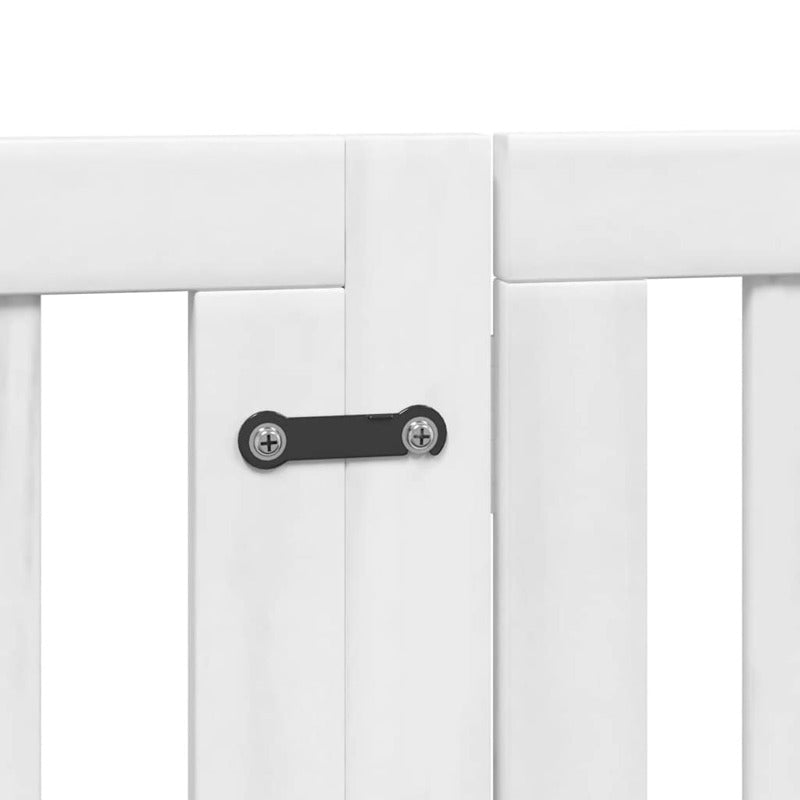 Vidaxl Puerta De Perros Plegable 15 Paneles Madera Álamo Blanca 750 Cm_5