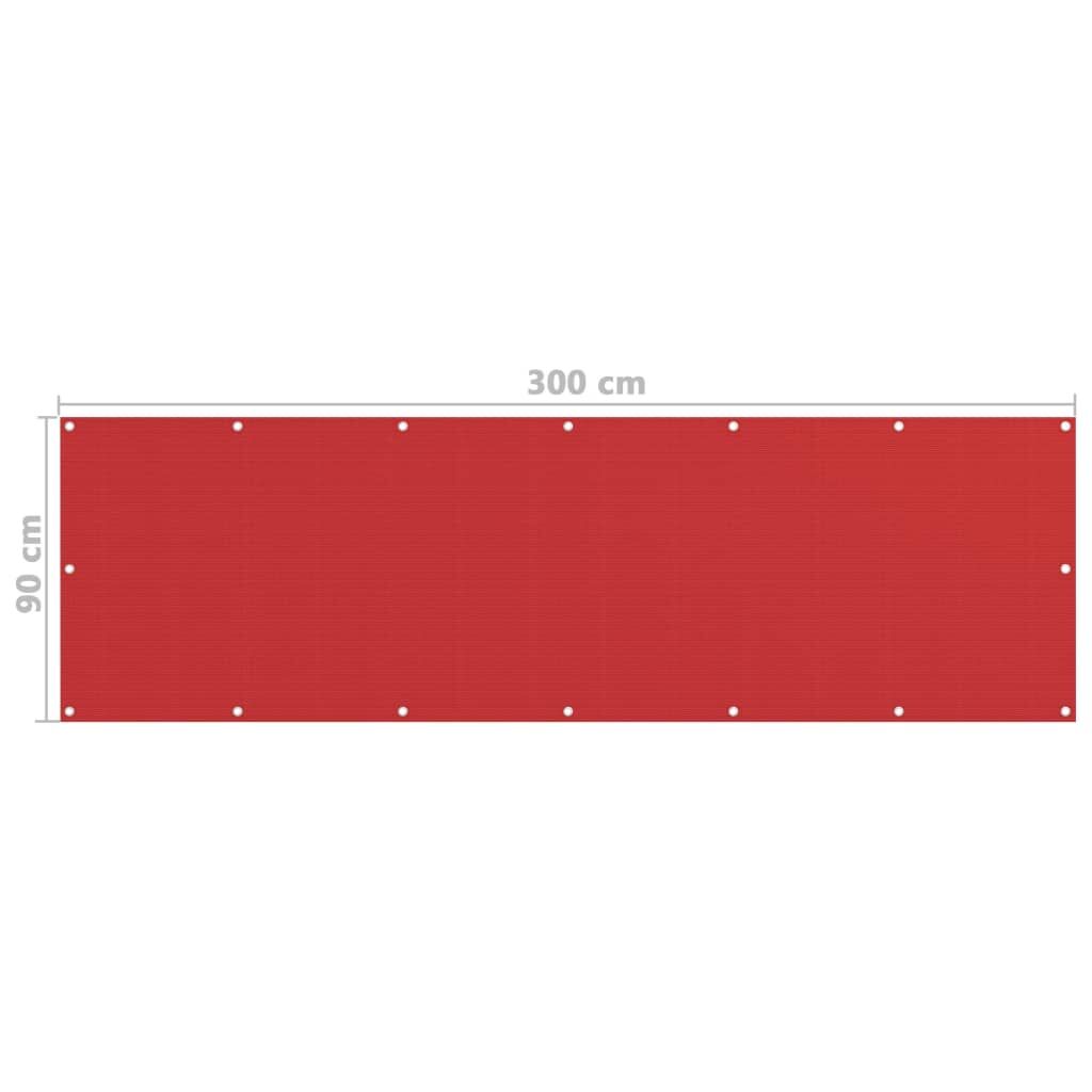 Vidaxl Toldo Para Balcón Hdpe Rojo 90x300 Cm_4