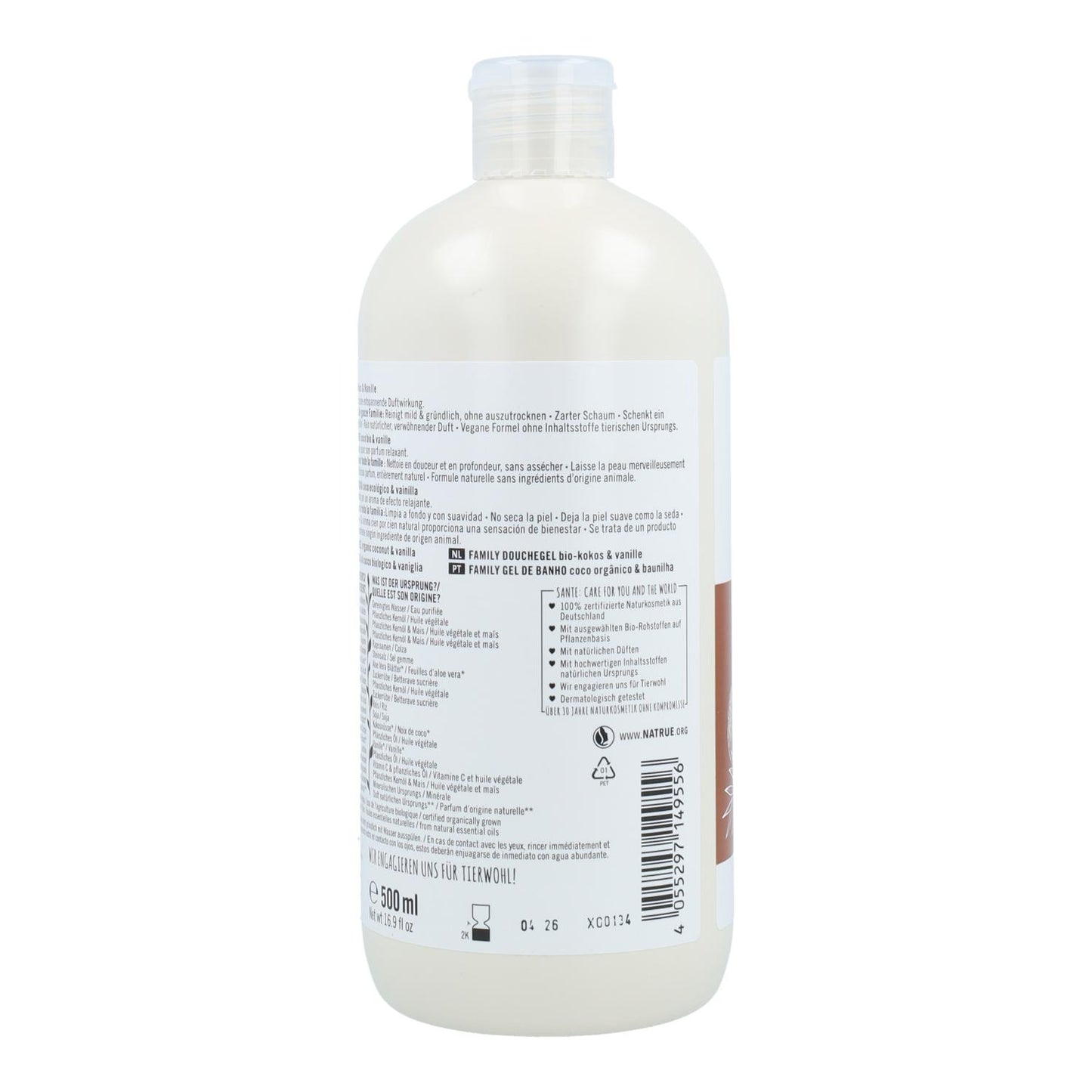 Gel de baño bio Coco y Vainilla Sante 500ml