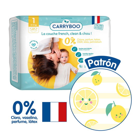 CARRYBOO - Pañales Ecológicos T1 (2-5kg) - Single 27 pañales