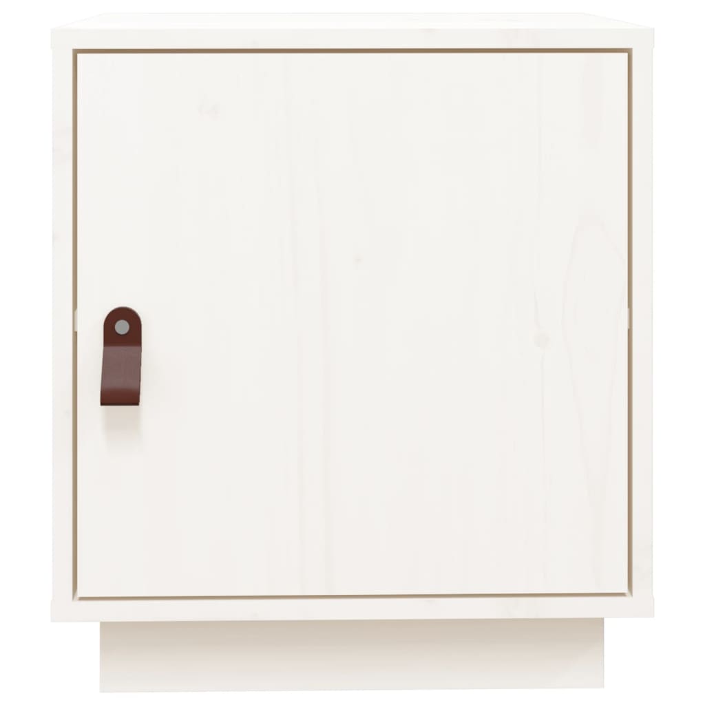 Mesitas De Noche 2 Uds Madera Maciza Pino Blanco 40x34x45 Cm_4