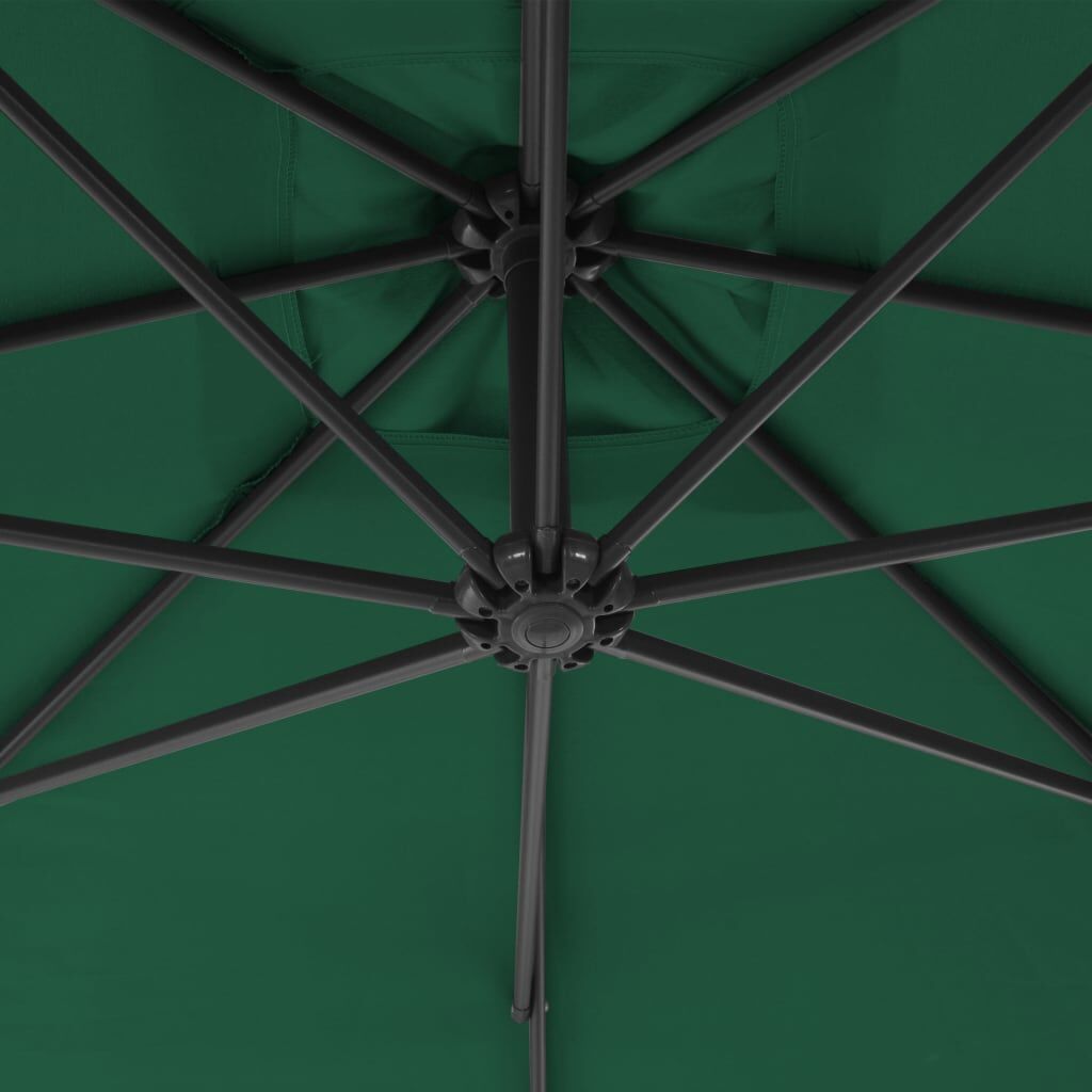 Vidaxl Sombrilla De Jardín Voladiza Con Palo De Acero Verde 250x250 Cm_4