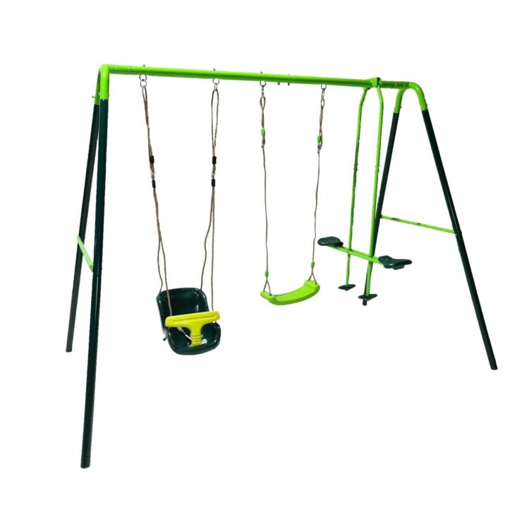 Columpio Triple Metalico Masgames Gingo + Asiento Bebe.
