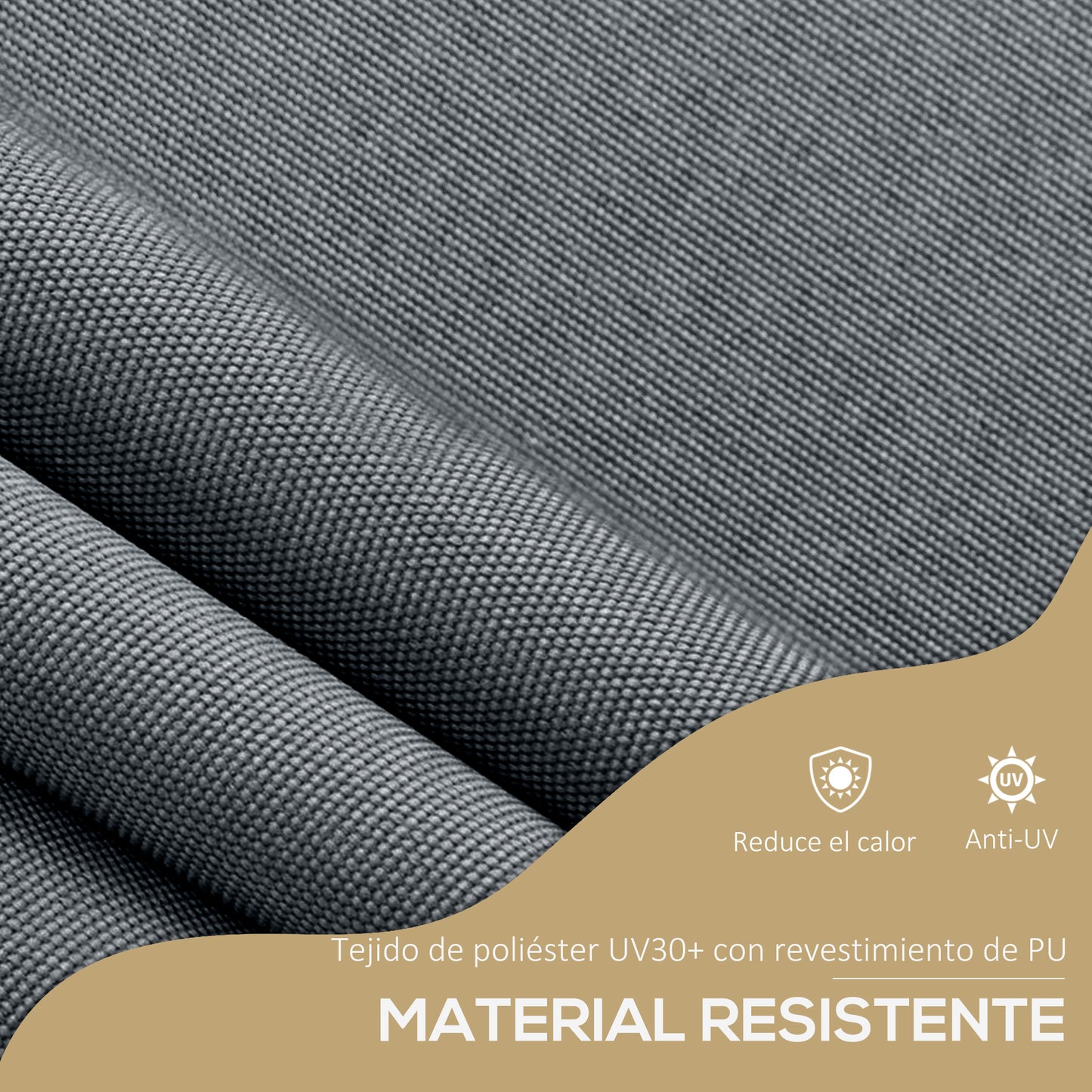 Outsunny Toldo Manual Retráctil 3,5x1,2m Altura Ajustable Con Manivela 210-300cm_5