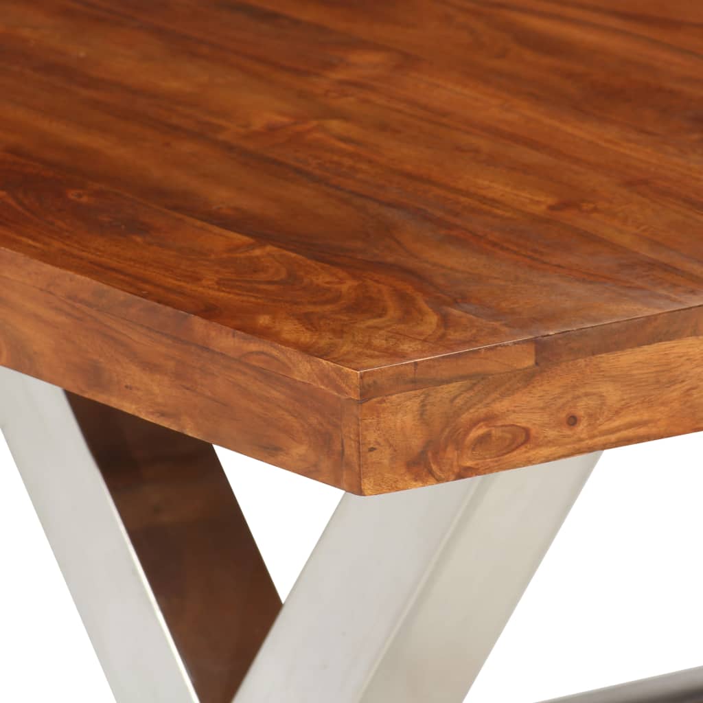 Mesa De Comedor De Madera Maciza 180x90x76 Cm_4