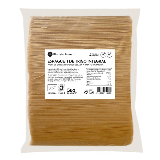 Espagueti de trigo integral ECO Planeta Huerto 5 Kg