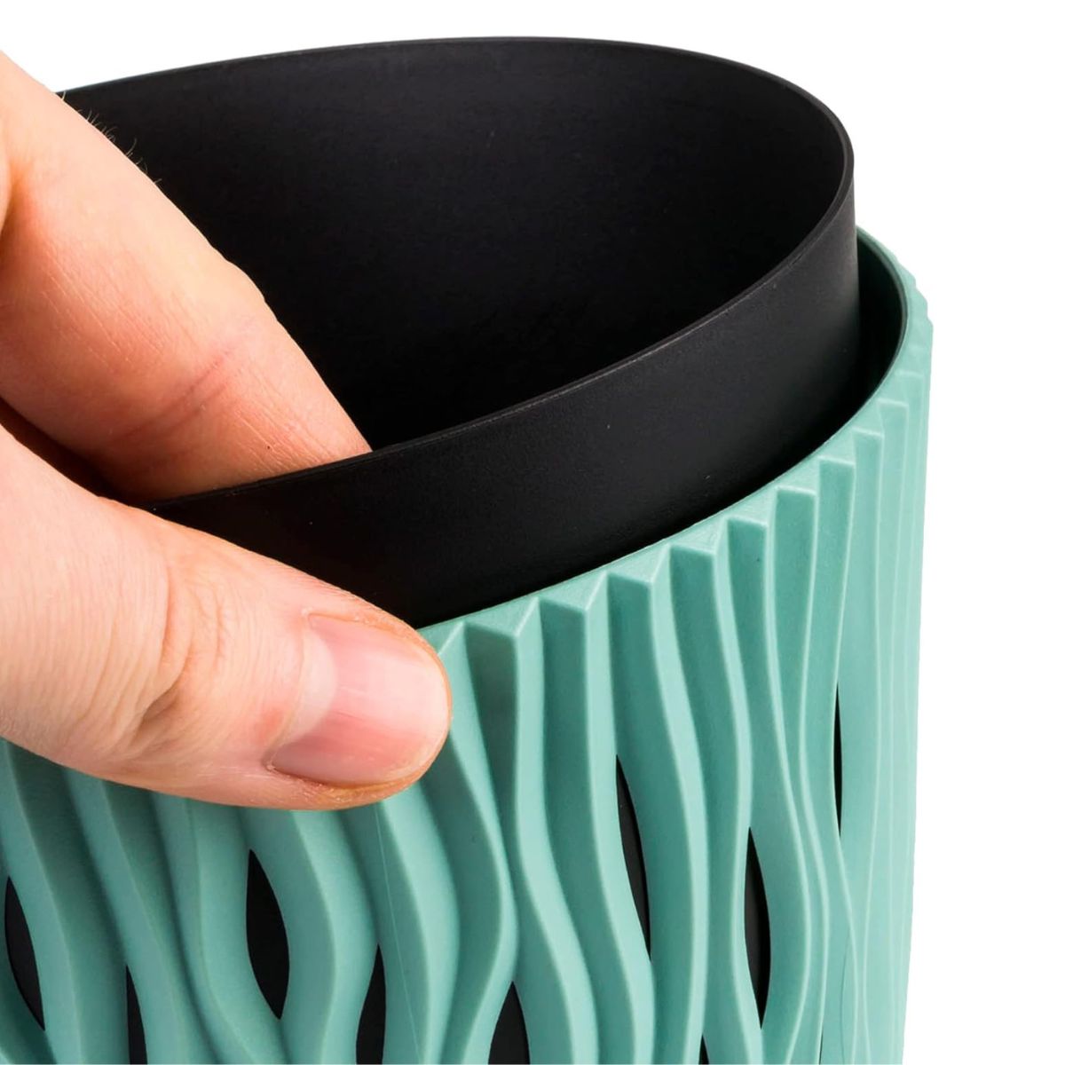 Maceta Duna con inserto turquesa D 13 x 11