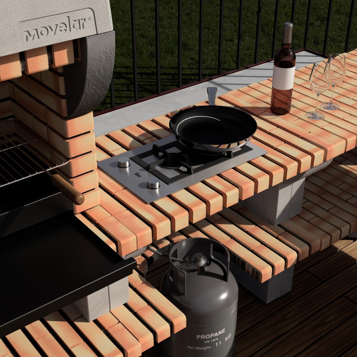 Módulo bancada Bailen con Placa de Gas Movelar