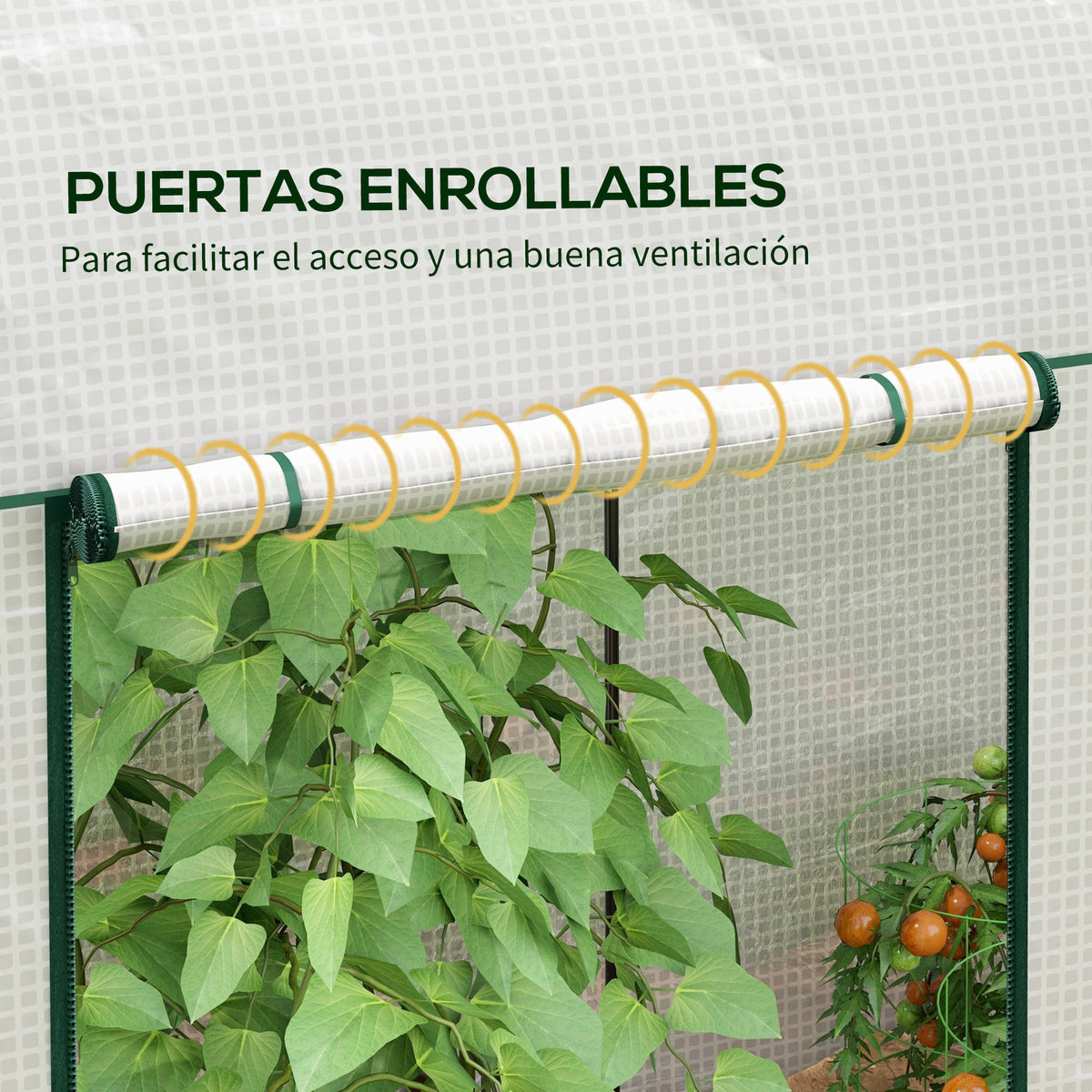 Outsunny Invernadero Pequeño Con 2 Puerta Con Cremallera 200x100x178 Cm Blanco_5