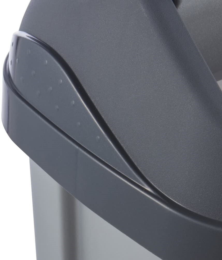 Cubo De Basura Con Tapa Basculante, 10 L, Swantje, Plateado_2