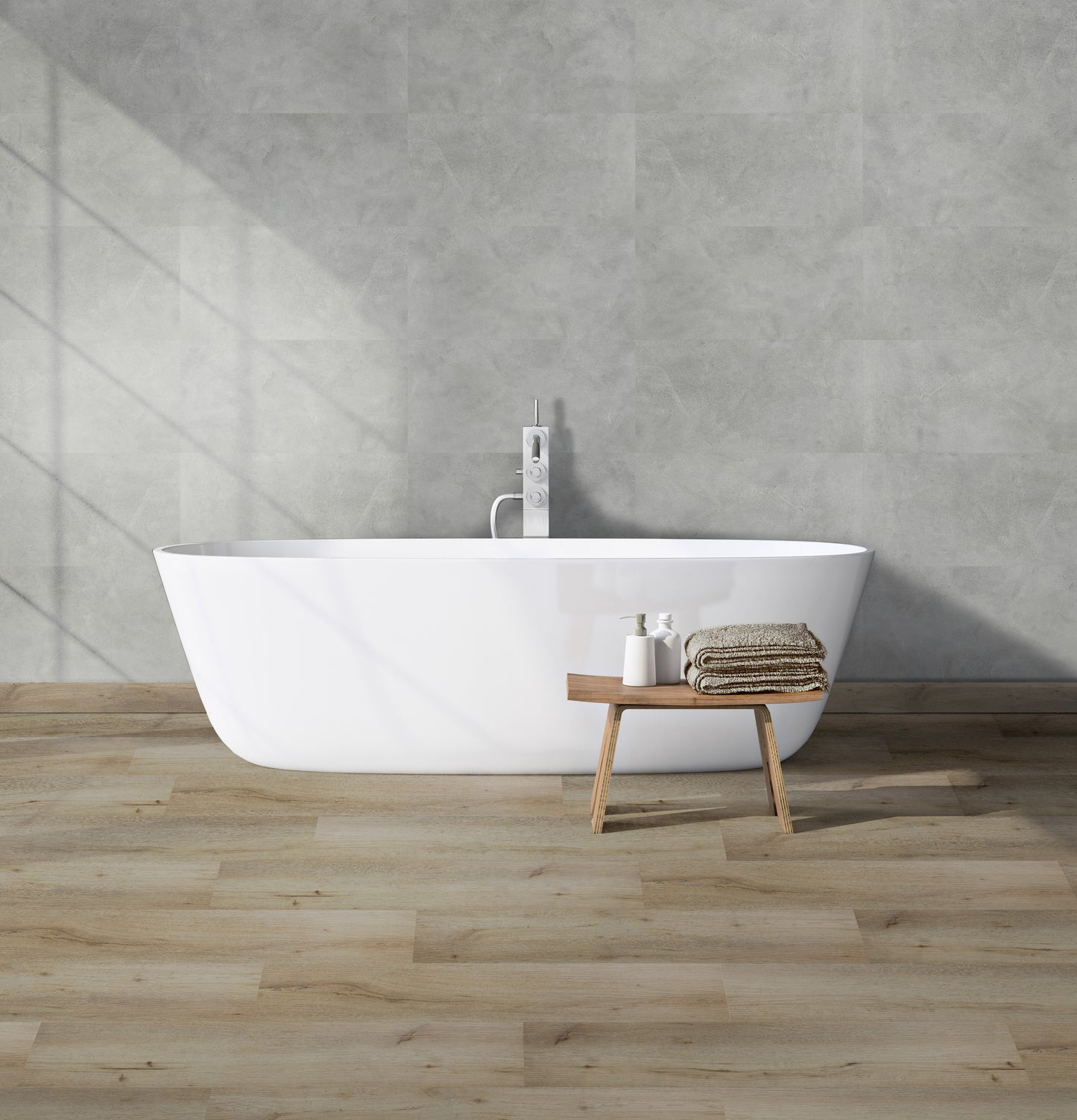 Aqua Click Tiles - Paneles De Pared A Prueba De Agua Y Panel De Sueloe  - Brighton  - Gris - 12 Paneles (2,23m²)