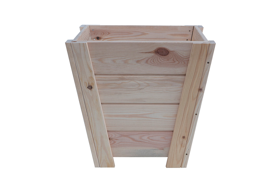 Macetero Abril Cerrado De Madera Natural De 50 X 50 X 47 Cm 10° 55l + Bolsa Geotextil..