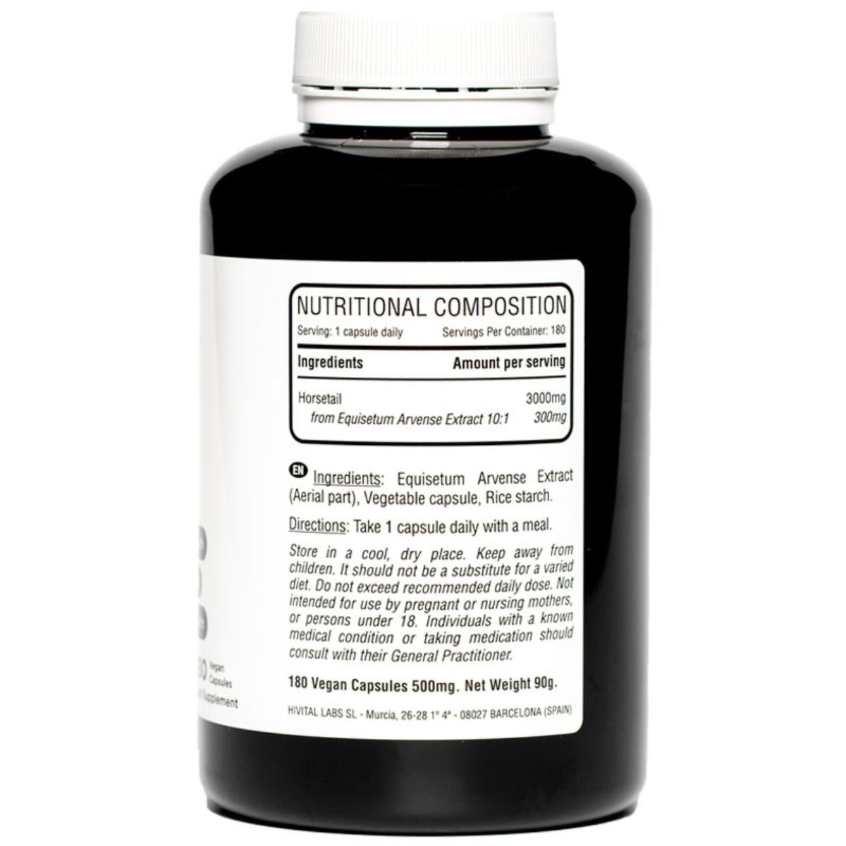 Cola de caballo 3000 mg 180 cápsulas veganas Hivital