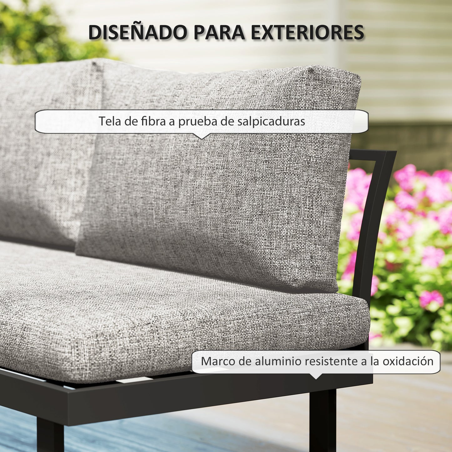 Outsunny Conjunto De Jardín Exterior Con 2 Sofás De 2 Plazas Y Mesa De Centro_5