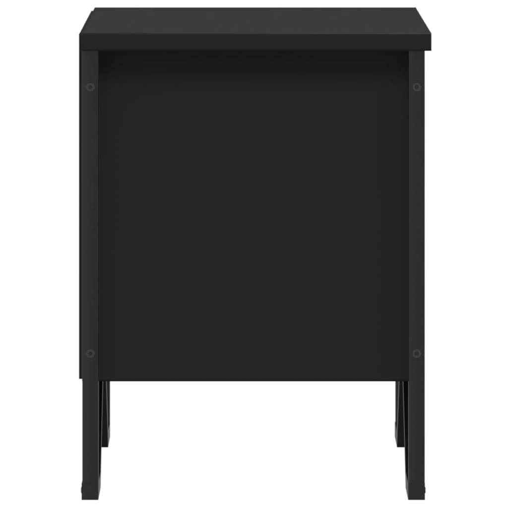 Mesitas De Noche 2 Uds Madera De Ingeniería Negra 40x30x40 Cm_4