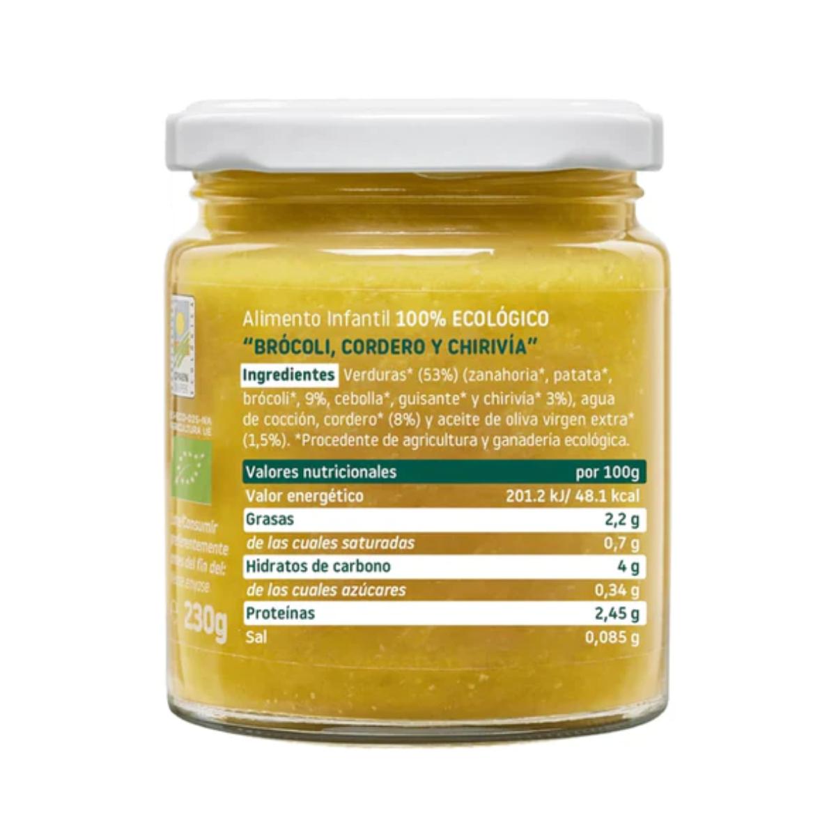 PROMO 3x Tarrito de Brócoli con Cordero y Chirivía Ecológico Smileat 230g