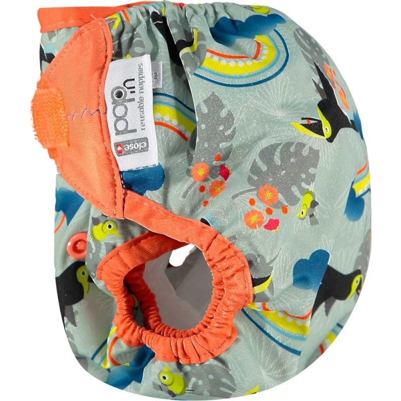 Cobertor de pañal reutlizable bambú Pop-in velcro Toucan Close Parent