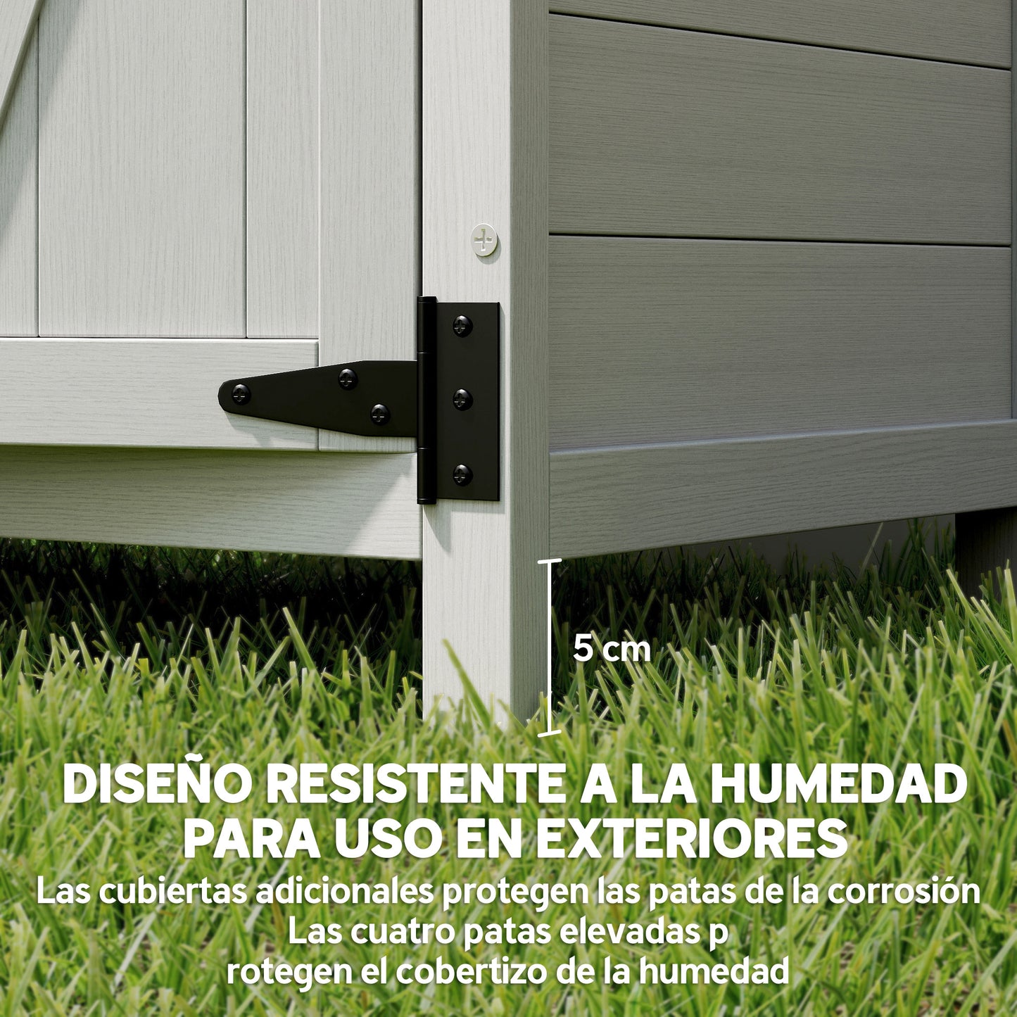 Outsunny Caseta De Jardín De Madera 75x40x90 Cm Con 4 Estantes 2 Puertas Gris_5