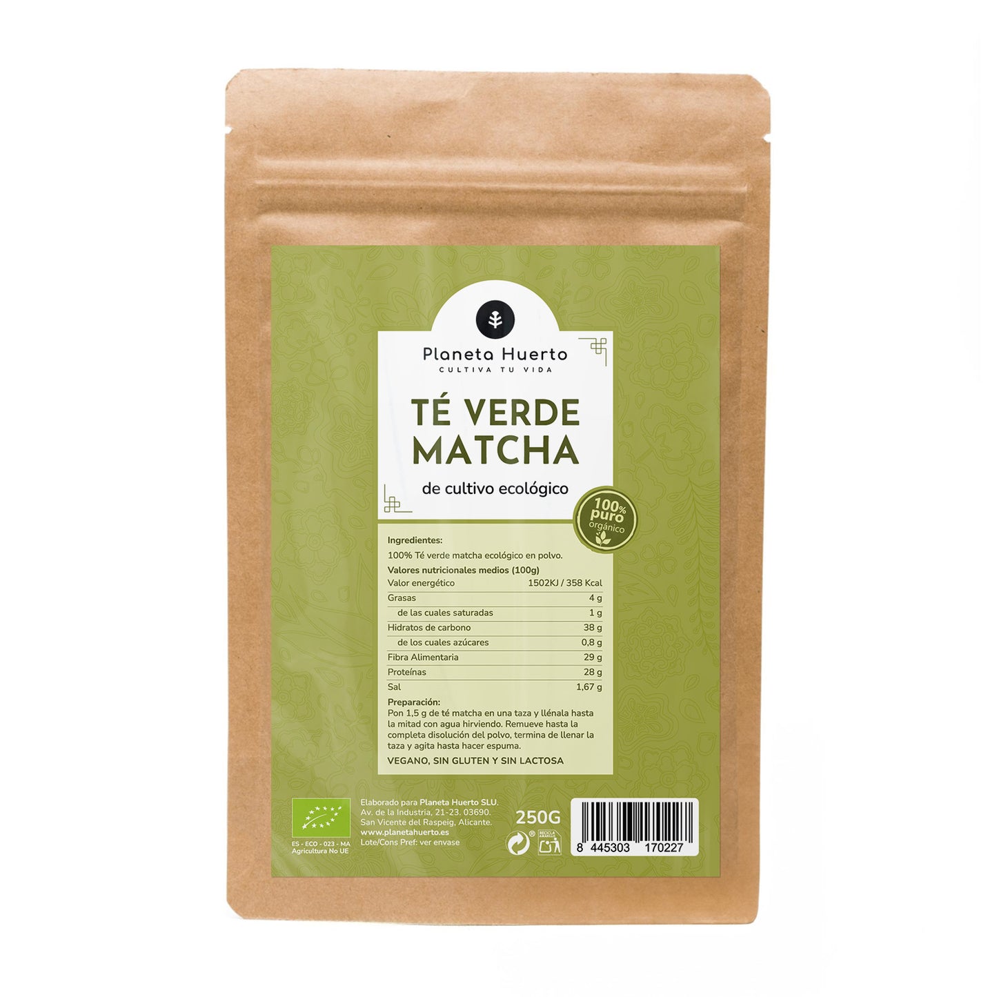 Té Matcha en polvo ECO Planeta Huerto 250 g