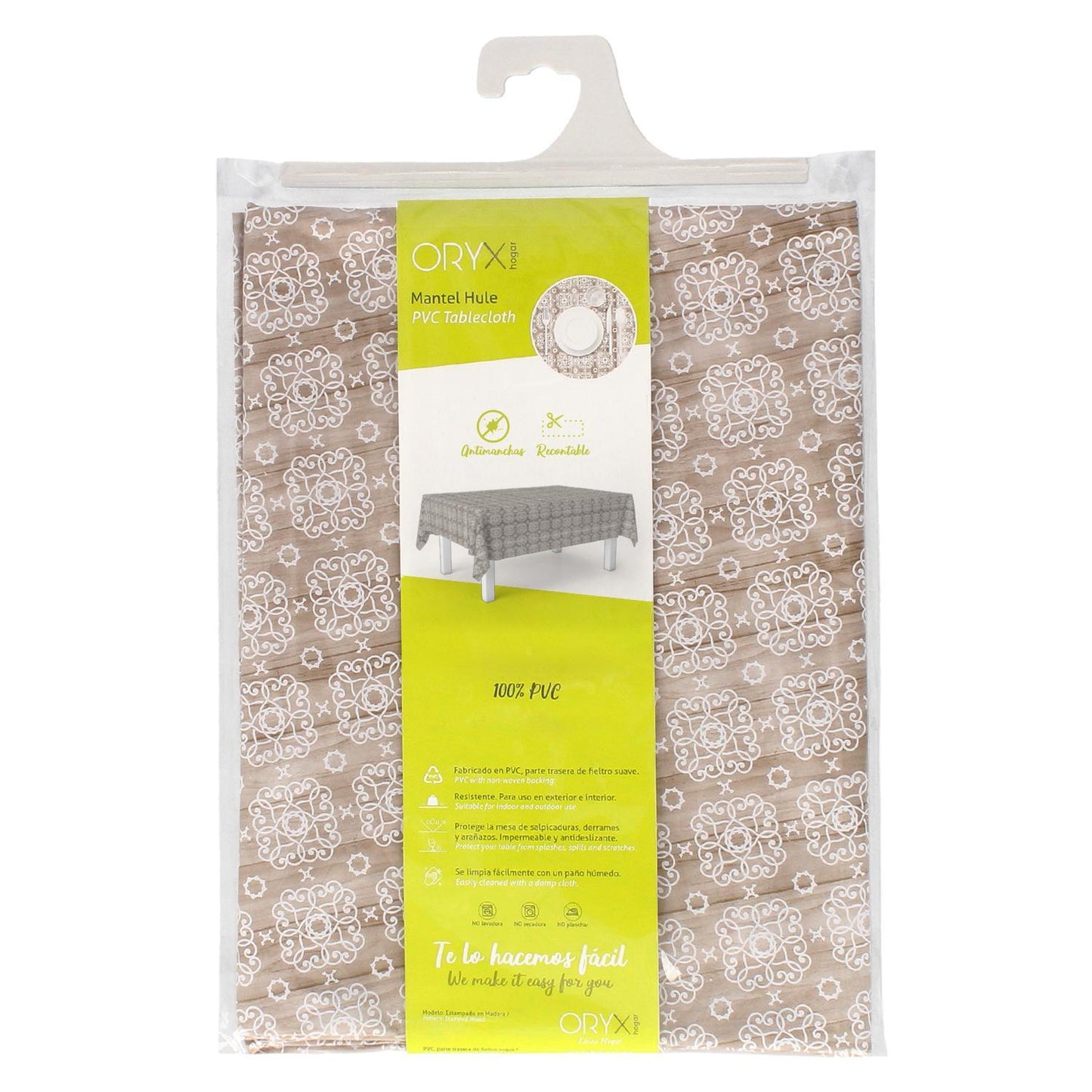 Mantel Hule Rectangular Estampado Madera Impermeable Antimanchas Pvc 140x250 Cm. Recortable Uso Interior Y Exterior_3