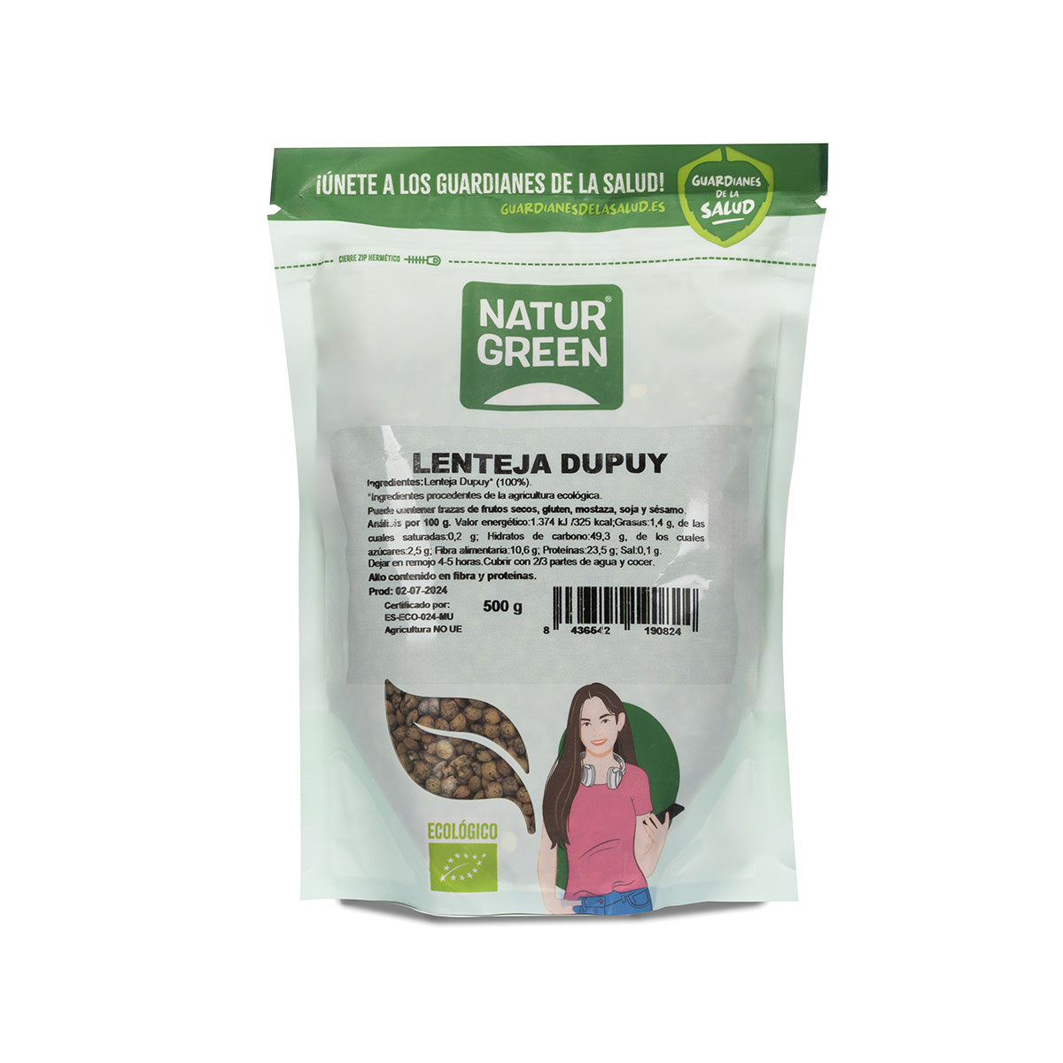 Lentejas Dupuy Naturgreen, 500 g