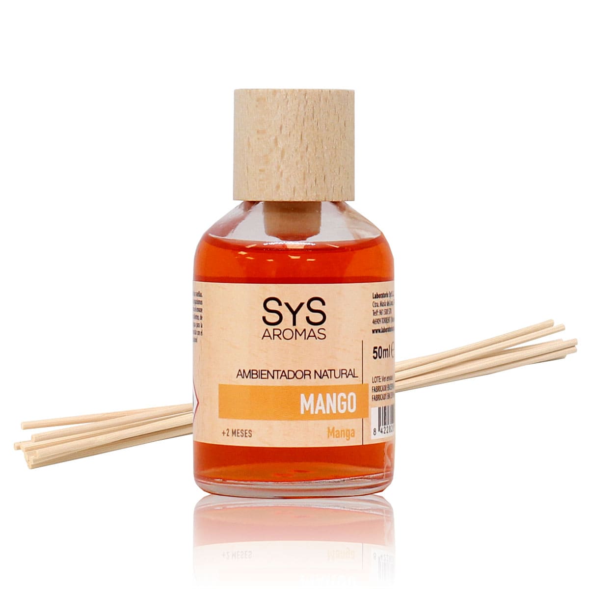 Ambientador Mikado Mango SYS Aromas 50 ml | Aroma Tropical y Afrutado | Energizante_0