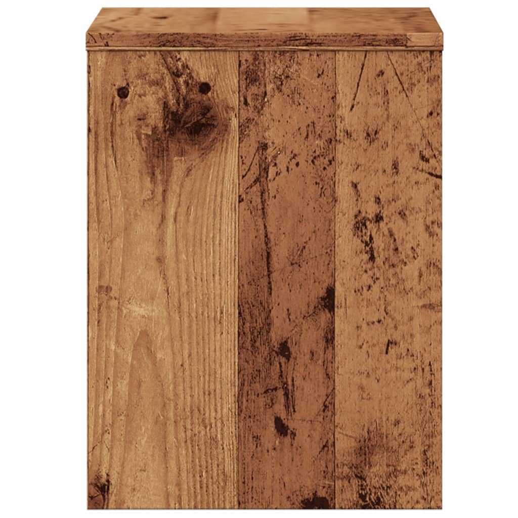 Mesita De Noche Madera De Ingeniería Envejecida 40x30x40 Cm_4