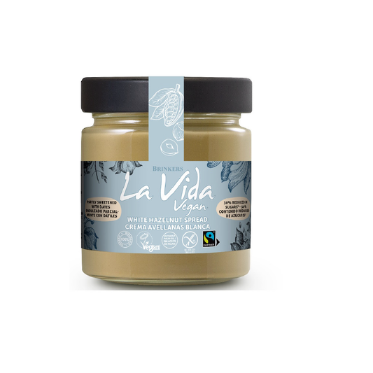 Crema de Avellanas Blanca con menos azúcar Vegana La Vida Vegan 200 g