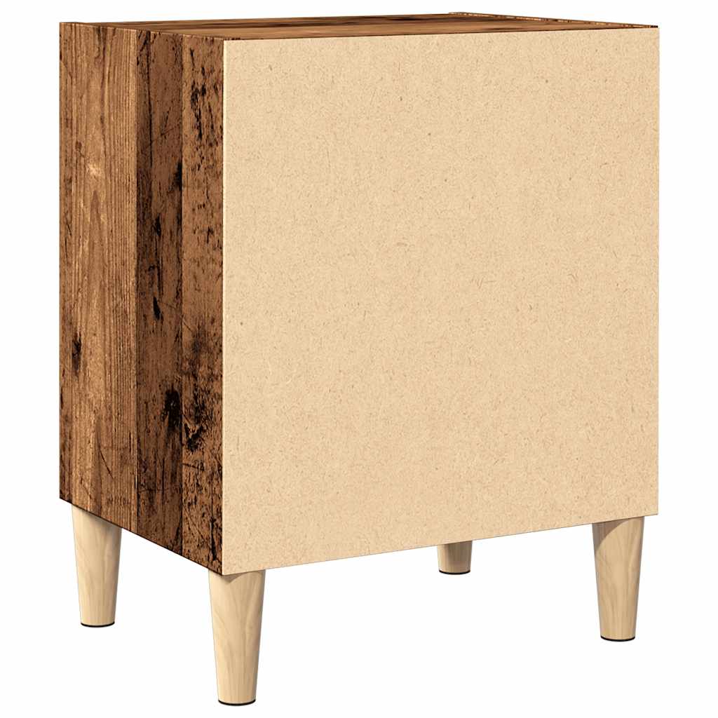 Mesita De Noche Madera De Ingeniería Envejecida 40x30x50 Cm_4