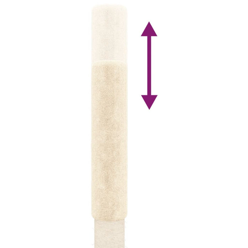 Vidaxl Árbol Rascador Para Gatos De Suelo A Techo Crema 263,5-289,5 Cm_5