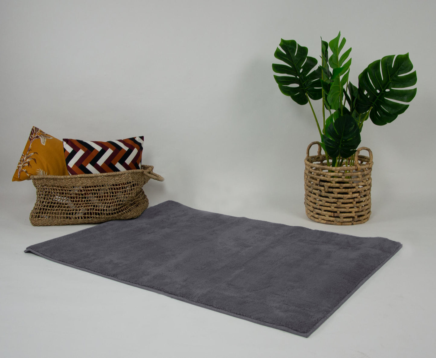Alfombra Microfibra Salón, Baño, Dormitorio Gris Pelo Suave 80x120cm- Decoración- Mobiliario Hogar_2