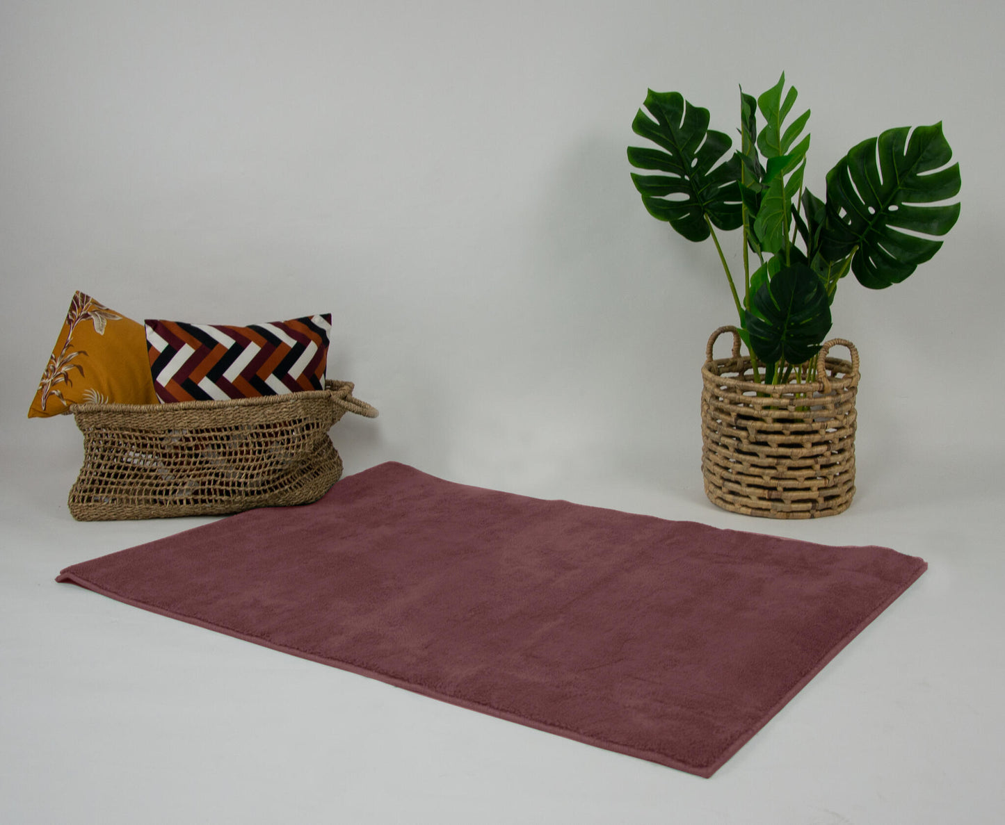 Alfombra Microfibra Salón, Baño, Dormitorio Rosa Liso Suave 80x120cm- Decoración- Mobiliario Hogar_2