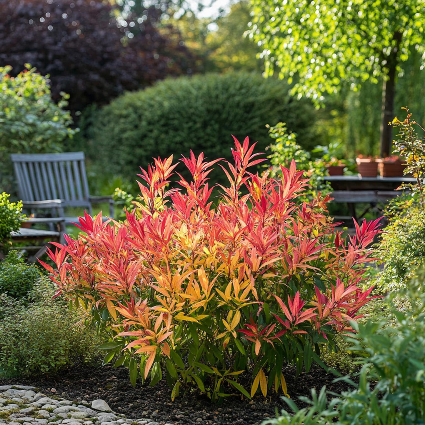 Andromeda Japonica - 4 Pzs - Pieris 'forest Flame' - Altura 25-40cm - ⌀17cm_4