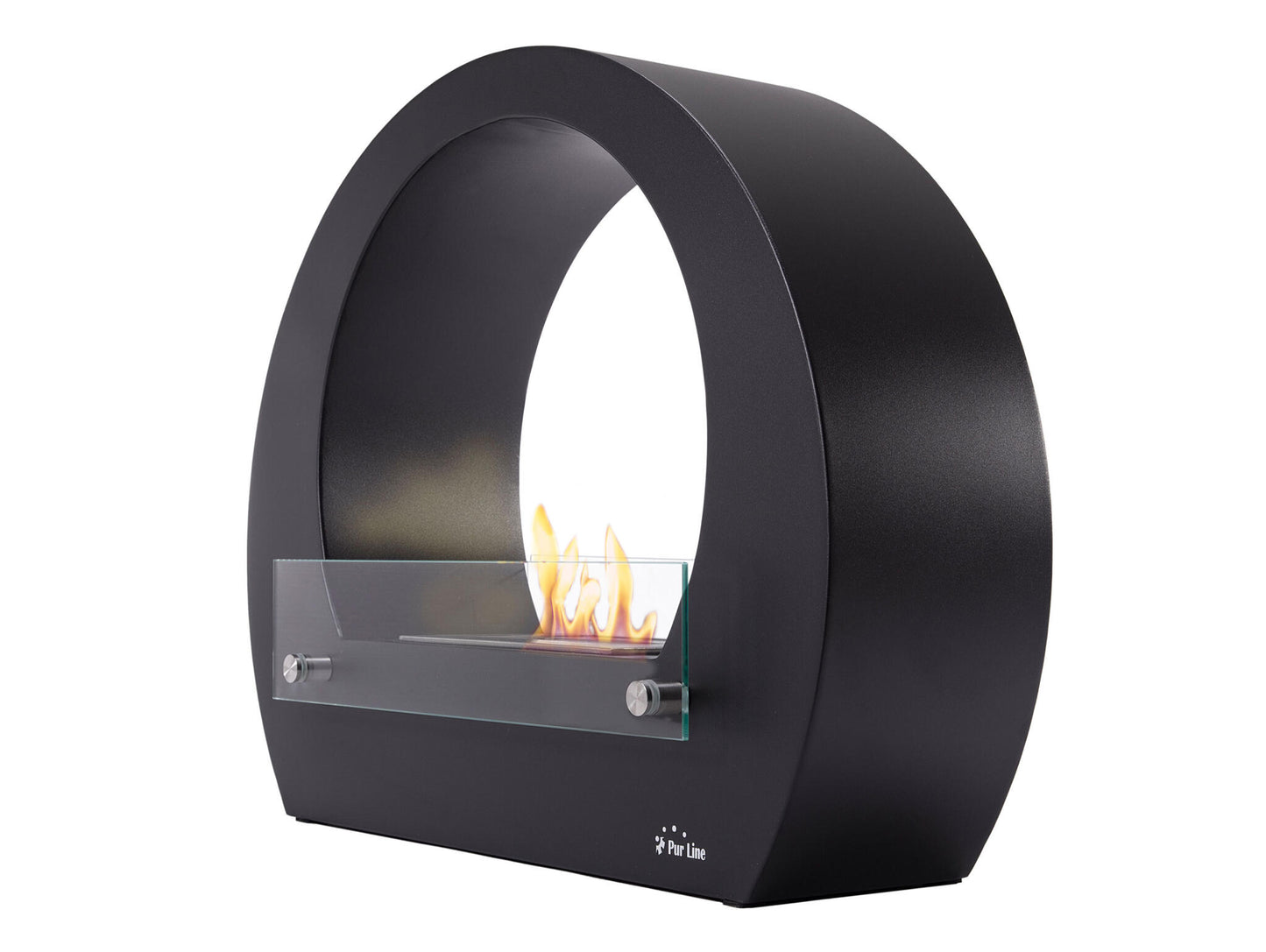 Chimenea De Etanol De Suelo En Acero Color Negro Y Llama Regulable Saturn B Purline_0