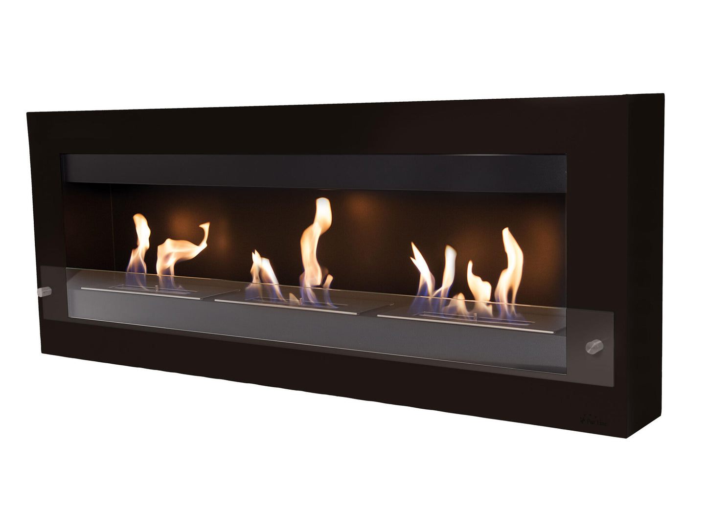 Chimenea De Etanol Mural Extra Grande En Acero Negro Y Cristal Templado Melibea B Purline_0