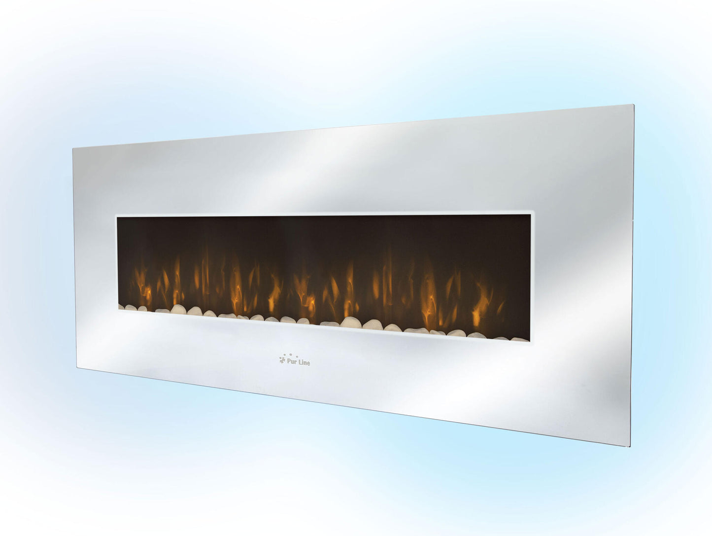 Chimenea Eléctrica Mural 2kw Panorámica En Cristal Templado Efecto Espejo Che-510 Purline_4