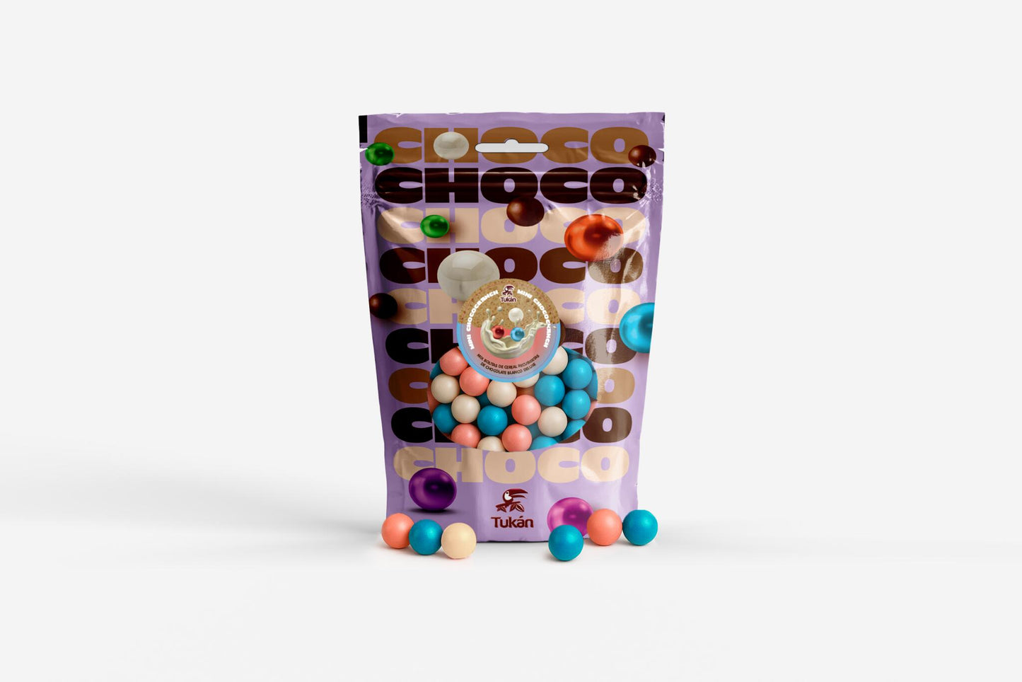 Doypack Mini Chococranch Blancas Deluxe Rosa + Perla + Azul 140g_0
