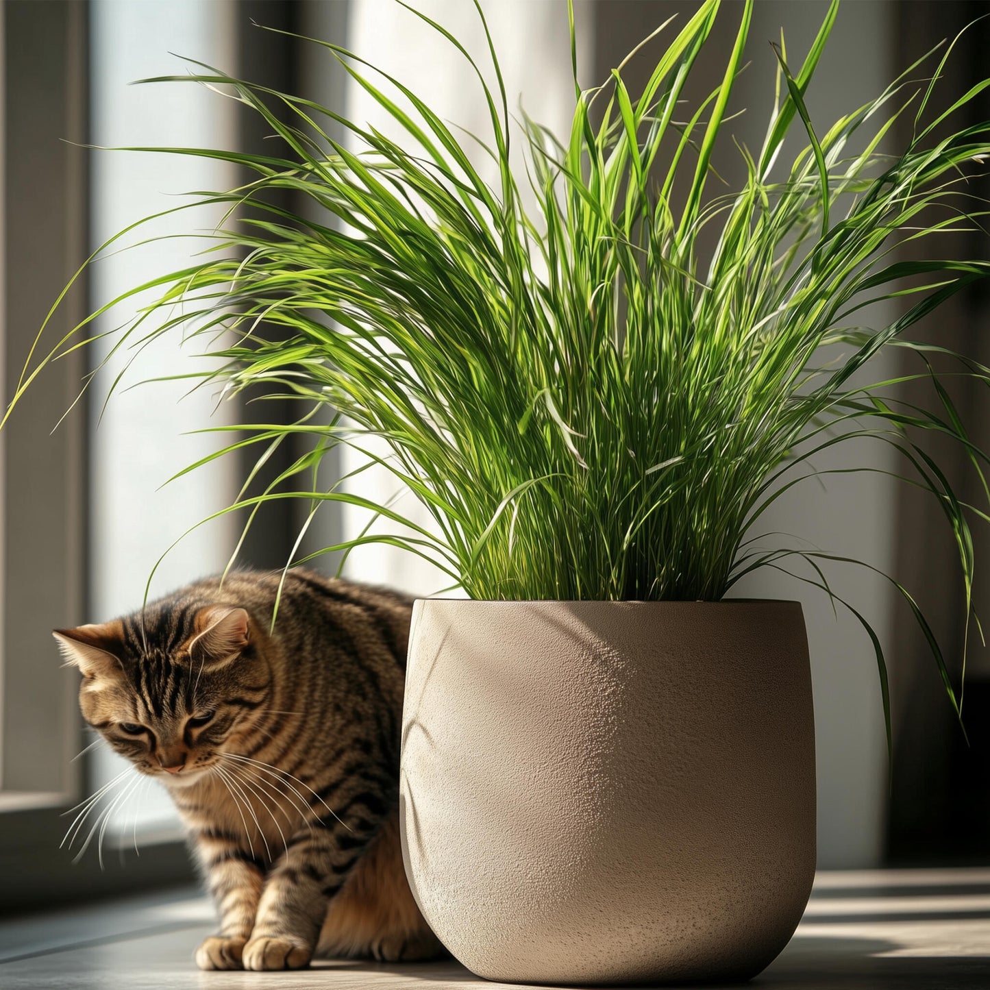 Hierba De Los Gatos - 4 Pzs - Cyperus Zumula - Altura 30-40cm - ⌀12cm_4