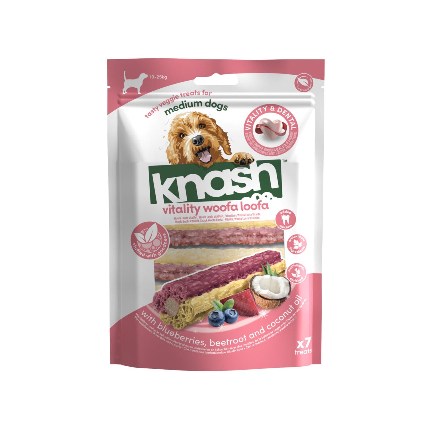 Knash Snack Vitality De Arándanos, Coco Y Remolacha Perro M 2 Boslas X 7 Uds_2