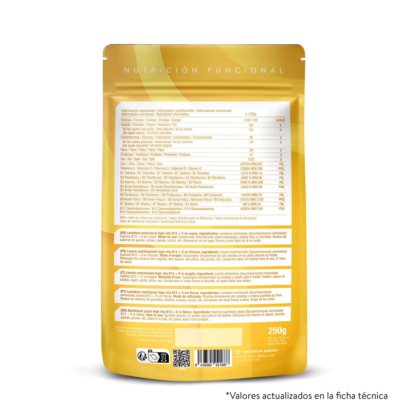 Pack 2x Levadura nutricional high vitamina D Energy Feelings 1 Kg
