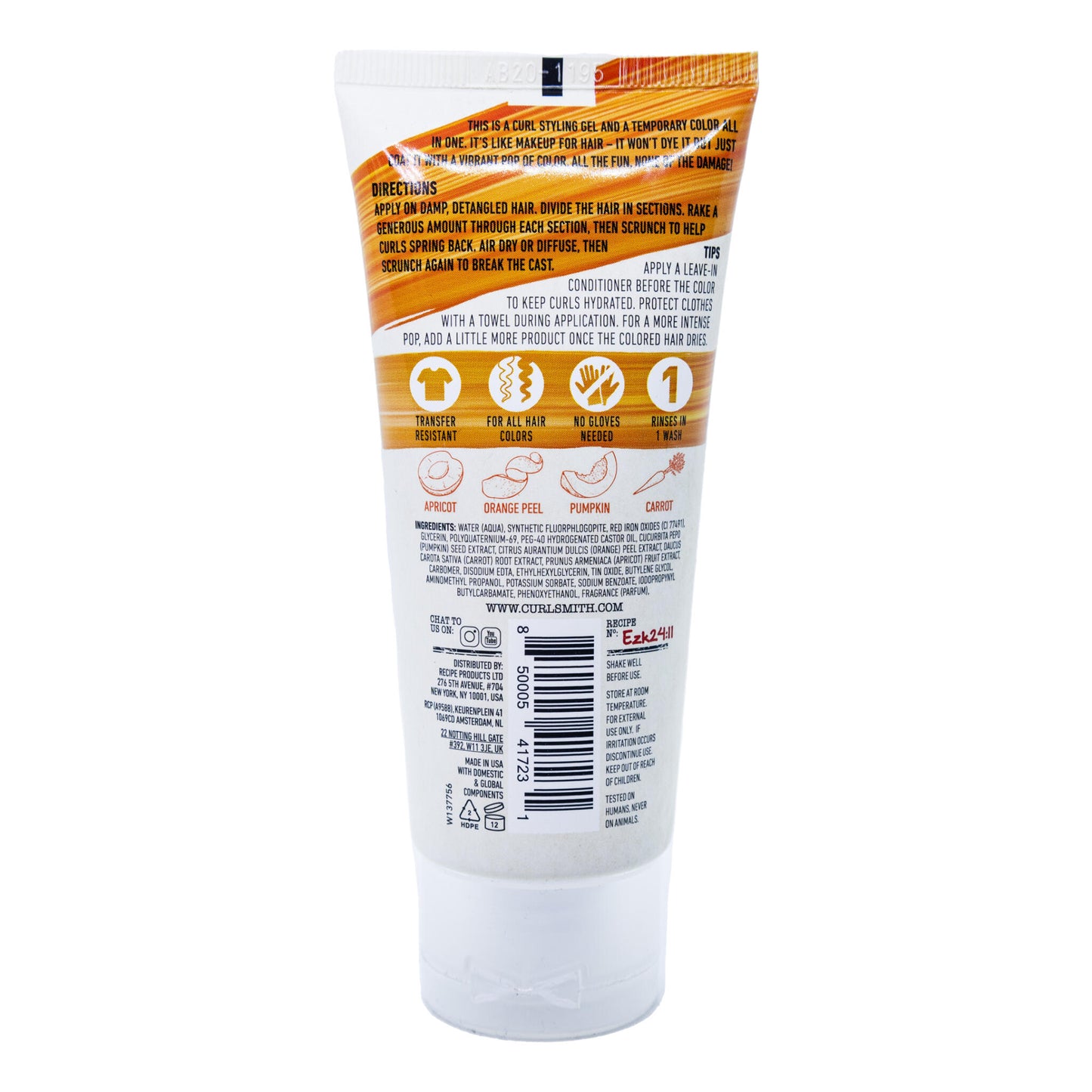 Maquillaje Para El Cabello Cobre Recetas De Color Curlsmith 88ml_1