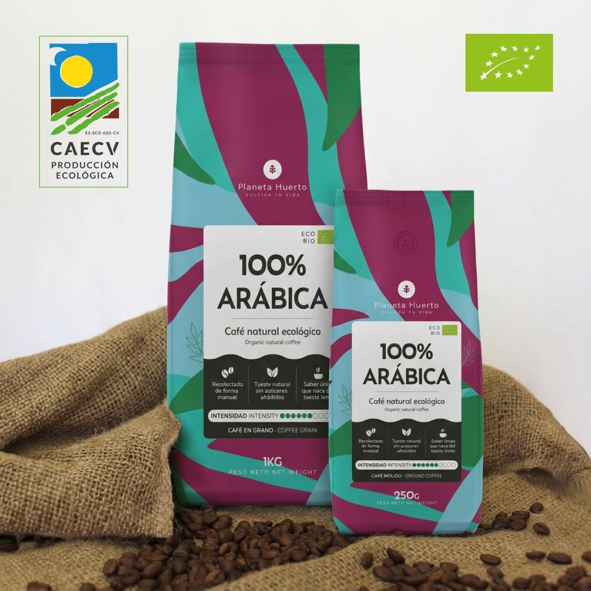 Pack 12x Café molido Eco 100% Arábica Planeta Huerto 250 g