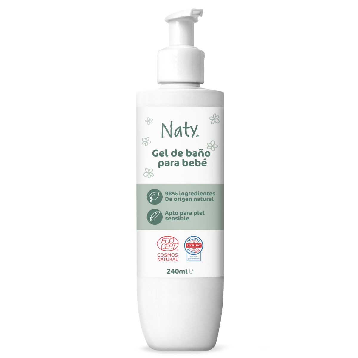 Gel de baño para bebé 0m+ Naty 240 ml