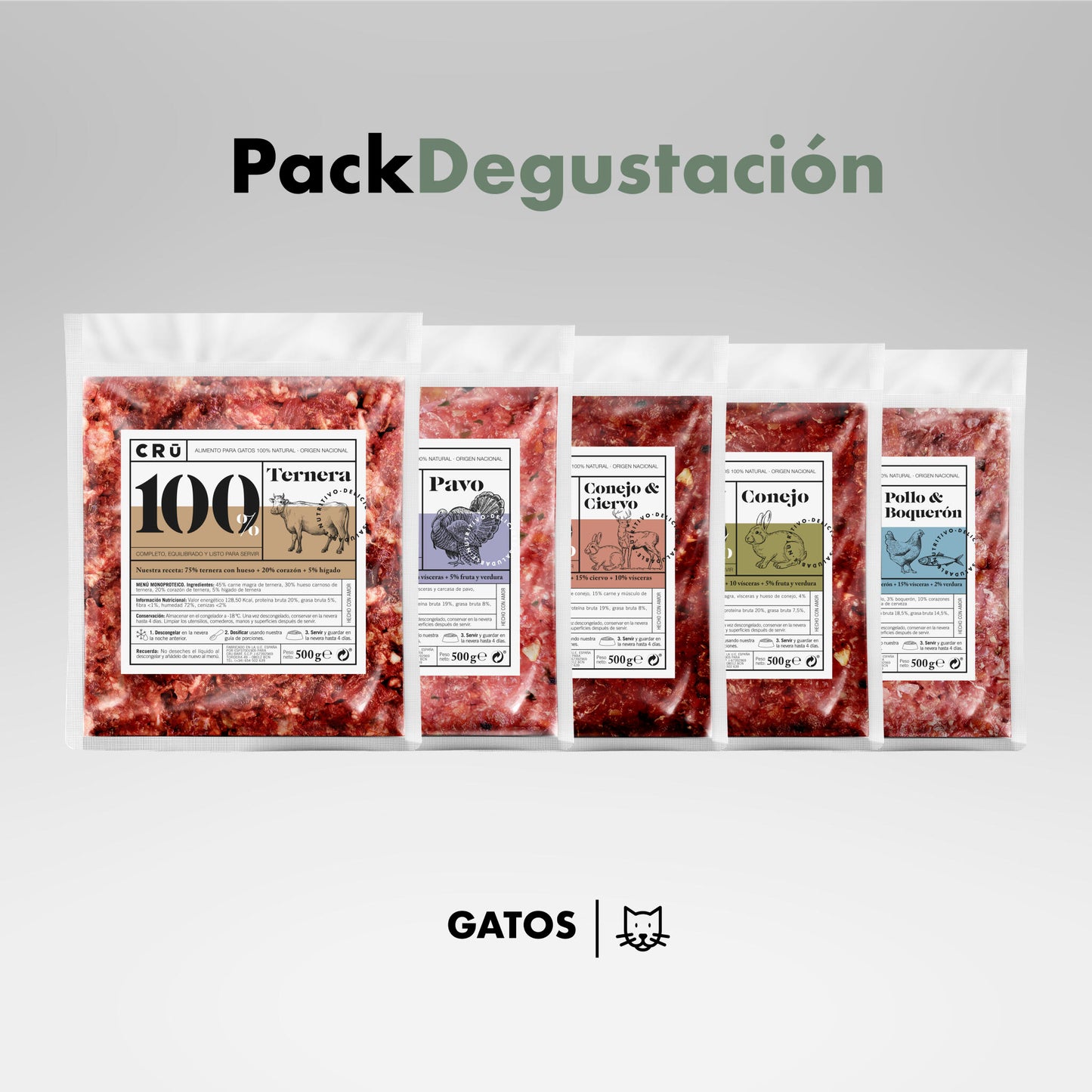 Pack De Menú Degustación Barf Para Gato_0