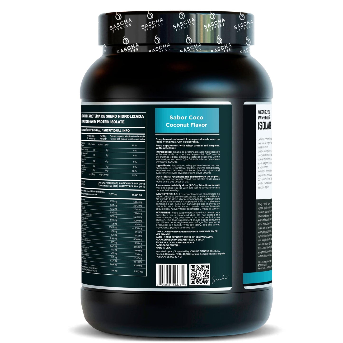 Proteína Whey Sabor Coco - Sascha Fitness España_3