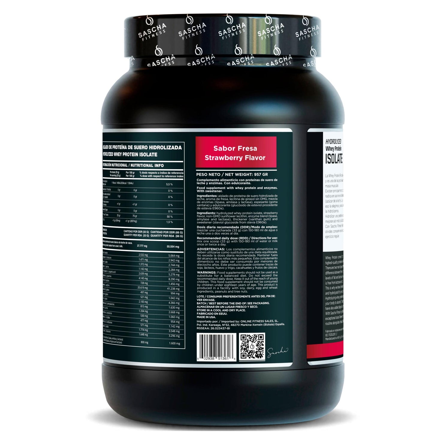 Proteína Whey Sabor Fresa - Sascha Fitness España_3
