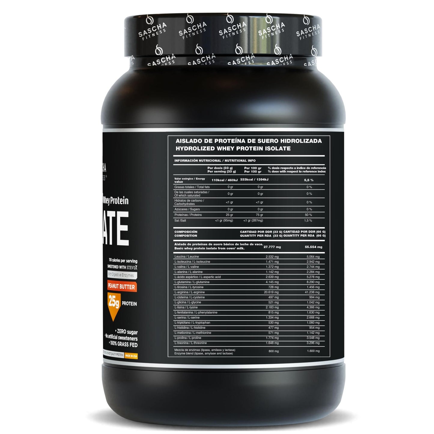 Proteína Whey Sabor Mantequilla De Cacahuete - Sascha Fitness España_3