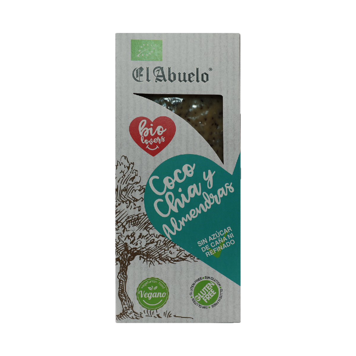 Turrón Vegano con Coco, Chía y Almendras ECO El Abuelo, 200 g